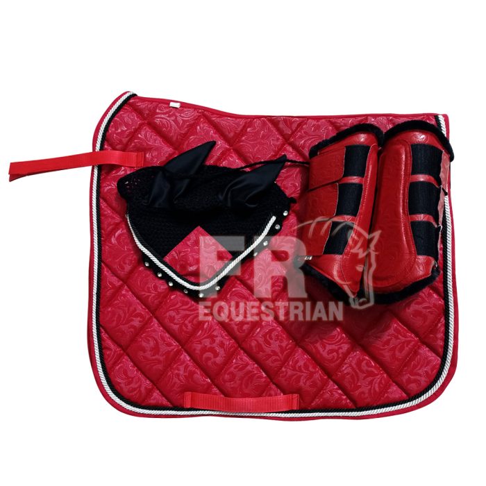 Luxury Dressage Set Red Matching Saddle Pad Sets SPS-004