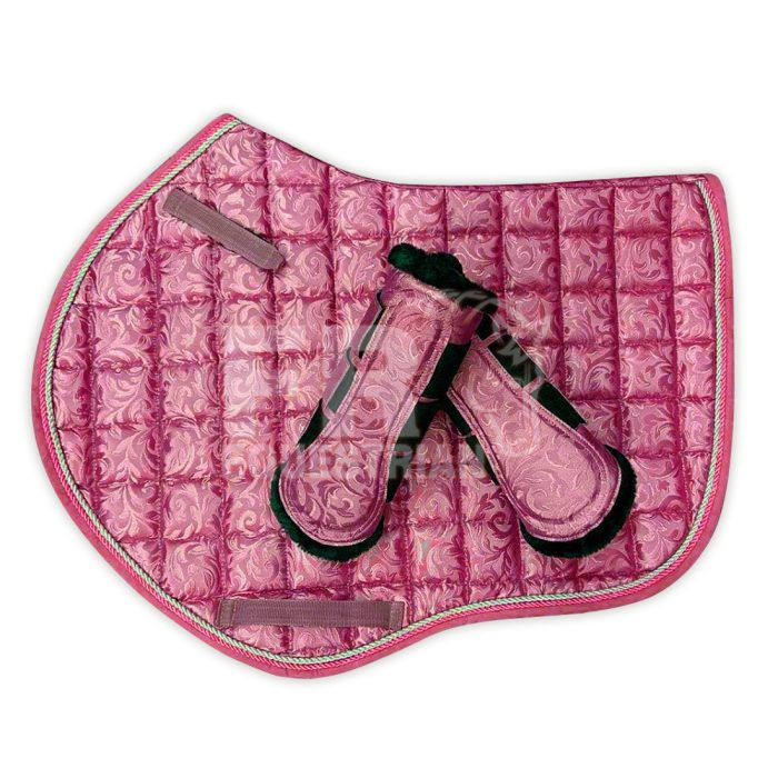 Luxury Jump Cut Matching Saddle Pad Sets SPS-016 Pink