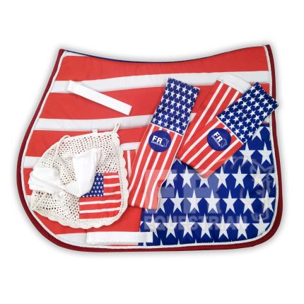 Custom USA Flag Print Matching Saddle Pad Sets SPS-019